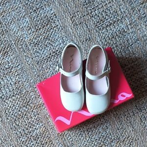 Nina White Leather Mary Jane Shoes